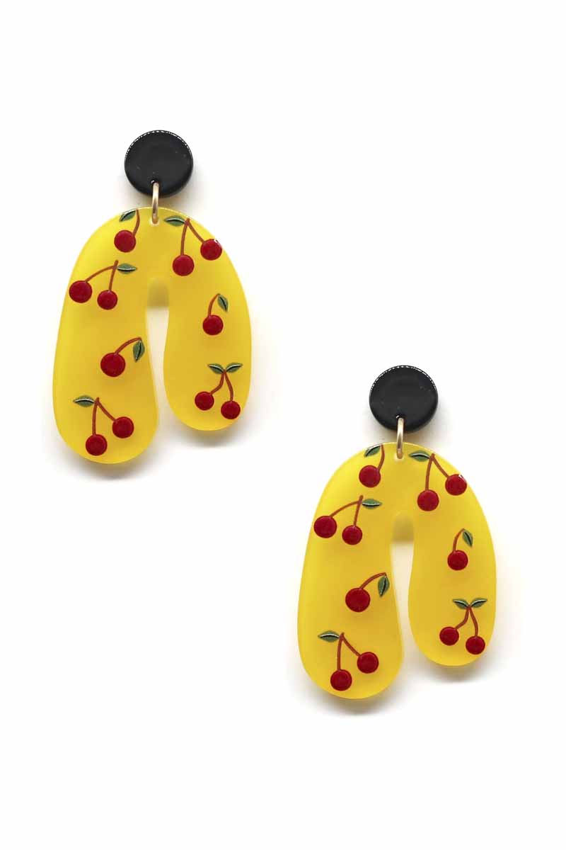RESIN U CUTE PRINT DANGLE EARRING