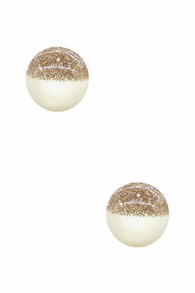 RESIN HALF GLITTER STUD EARRING