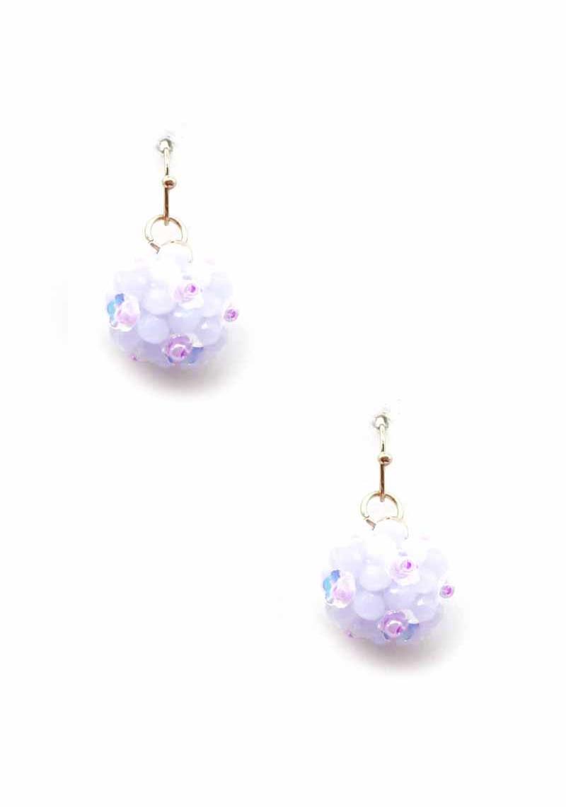 FLOWER BALL DANGLE EARRING