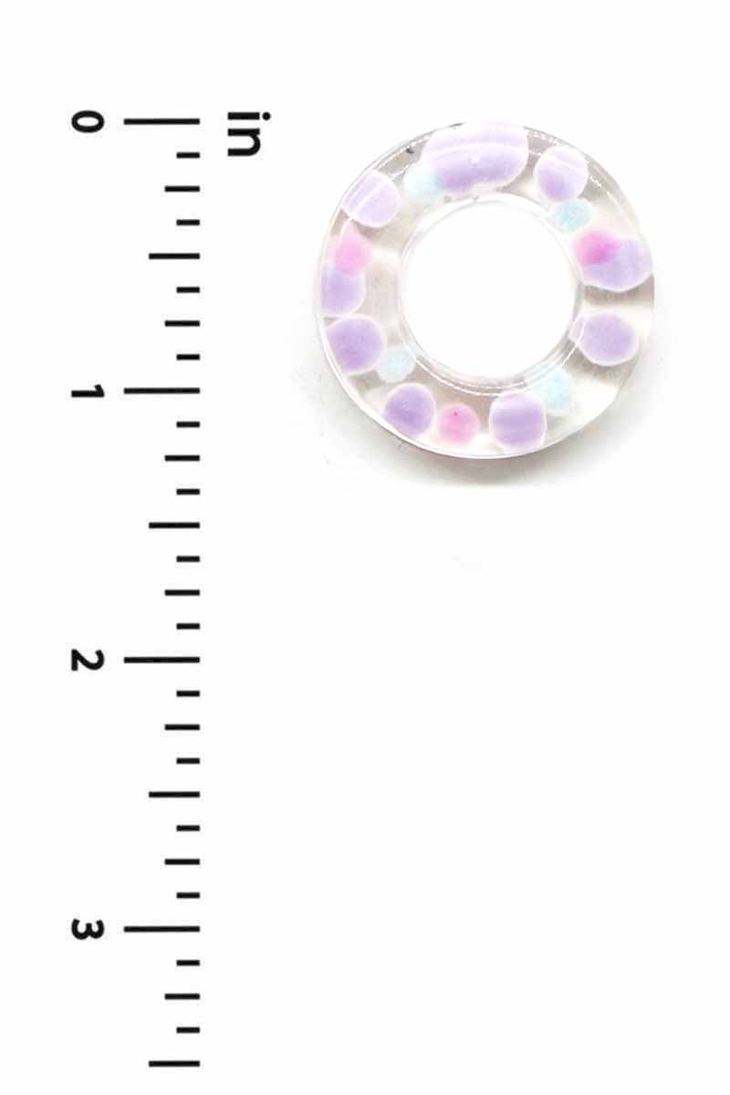 COLOR DOT RESIN ROUND STUD EARRING
