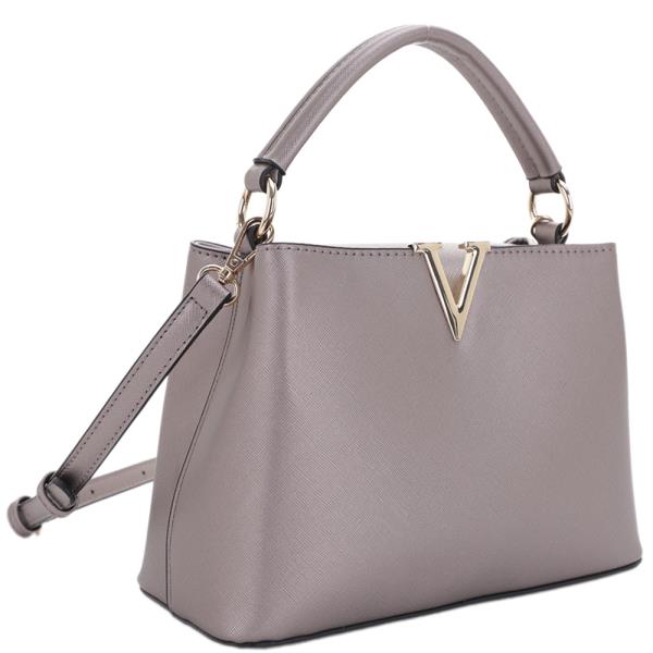SMOOTH V METAL PLAIN SATCHEL BAG