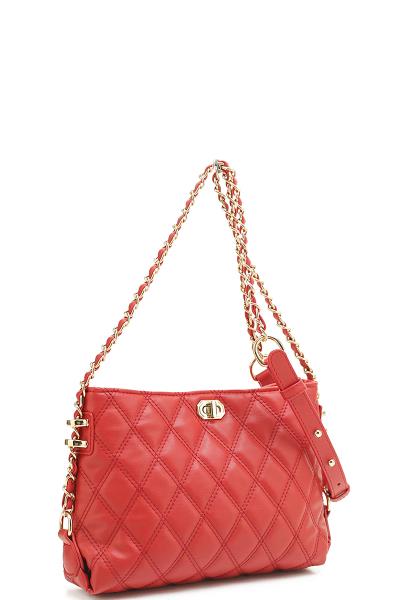 QUILT CHIC CHAIN LINK CROSSBODY BAG