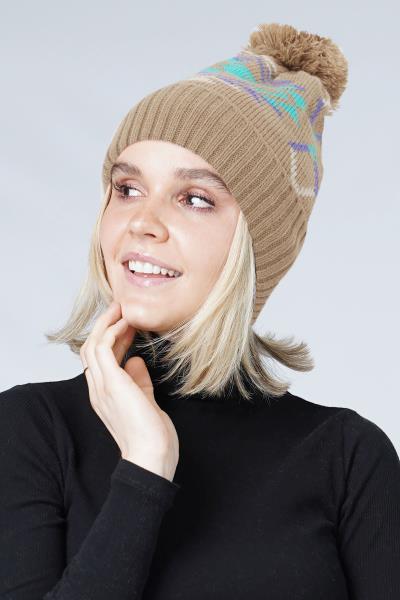 FASHION AZTEC PATTERN BEANIES WITH POM POM