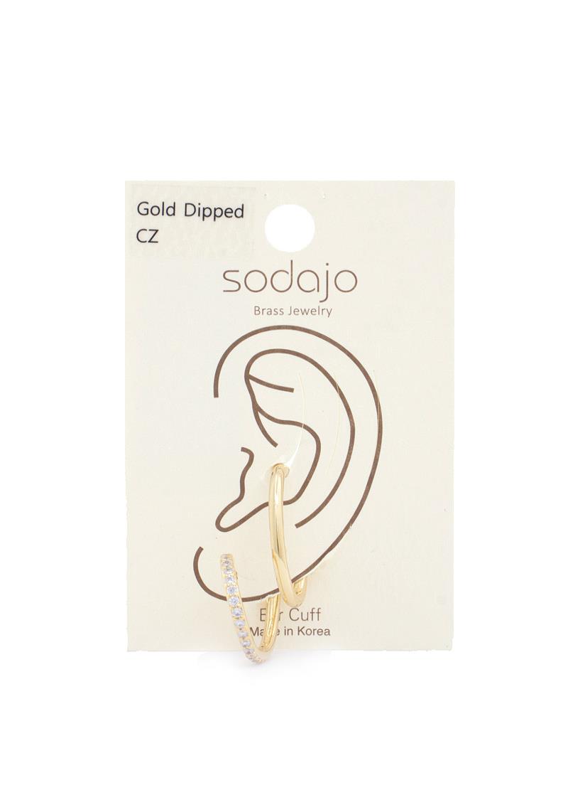 SODAJO RHINESTONE EDGE TWISTED EAR CUFF