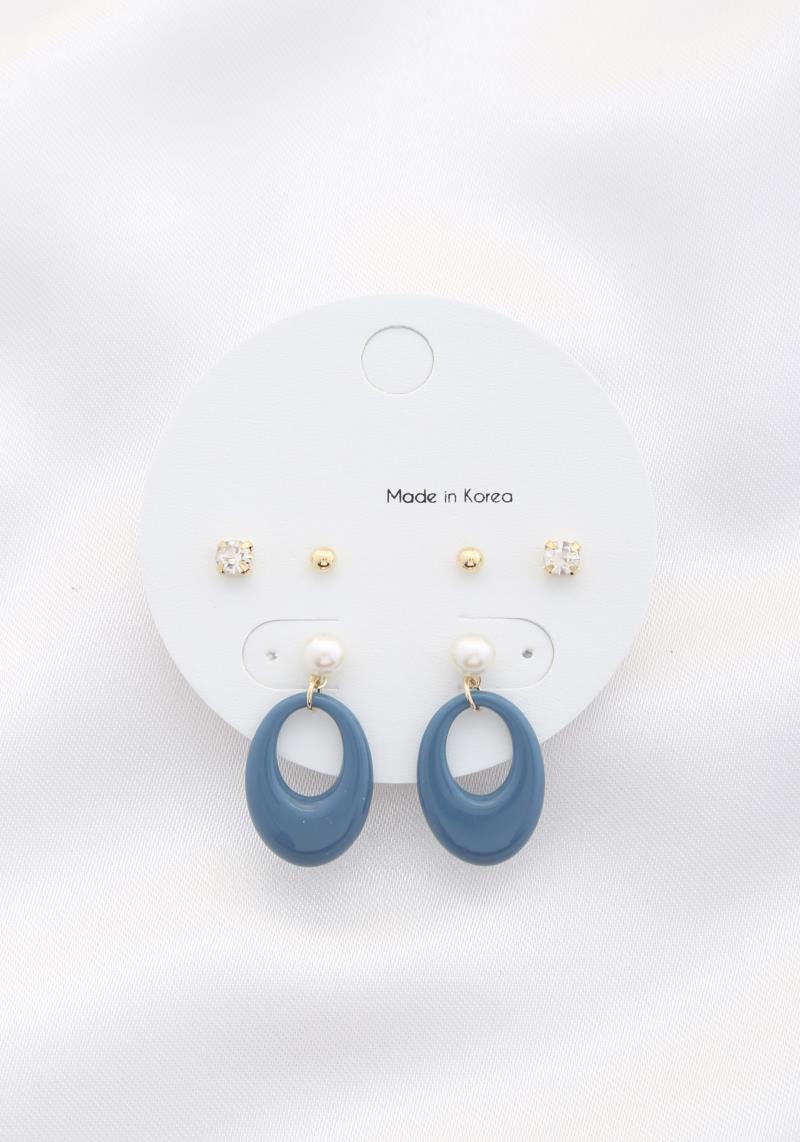 OVAL PEARL BEAD ASSORTED EARRING SET