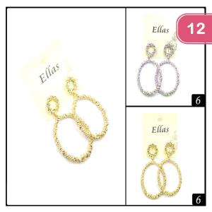 FASHION METAL ROUND DANGLE EARRING (12 UNITS)