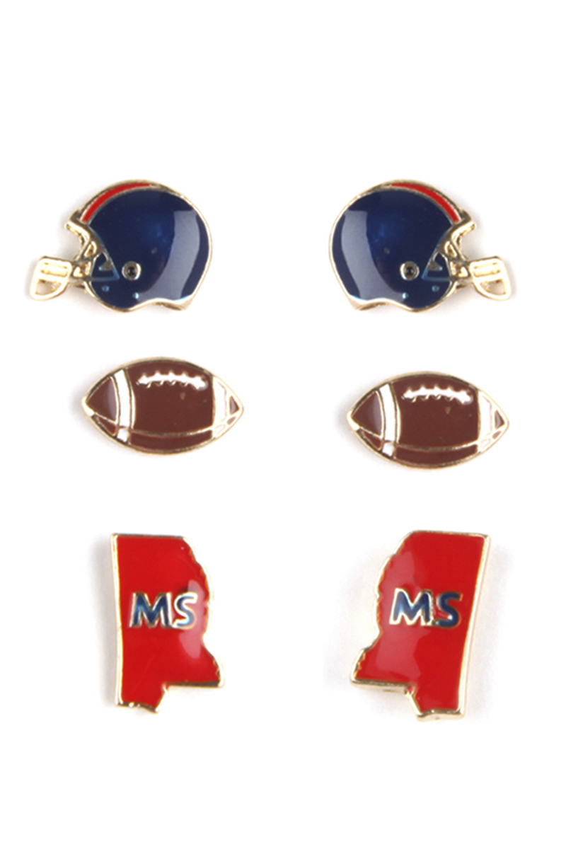METAL NOVELTY EARRING 3 PAIR SETNG