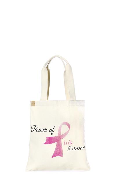 BREAST CANCER POWER OF LINK RIBBON CANVAS ECO BAG