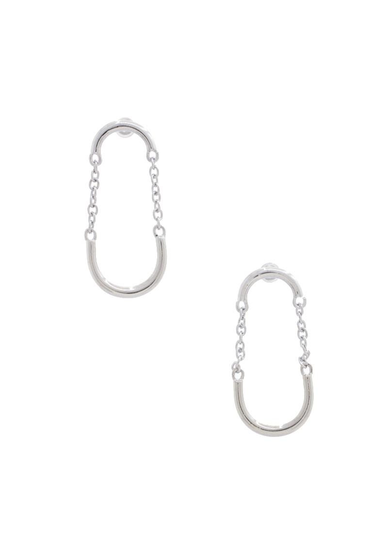 OVAL CHAIN POST EARRING