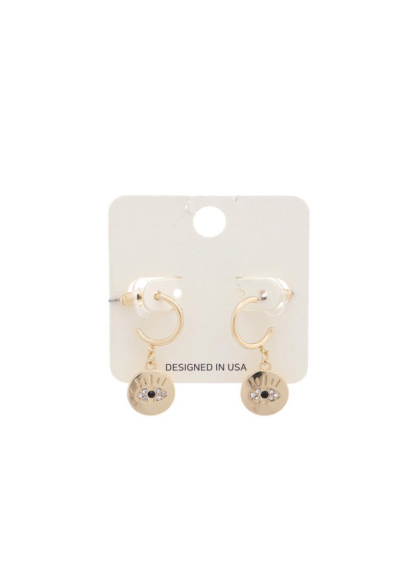 EYE DISC METAL EARRING