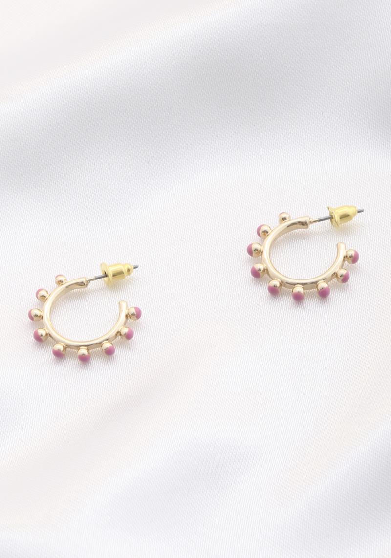 COLOR METAL OPEN HOOP EARRING