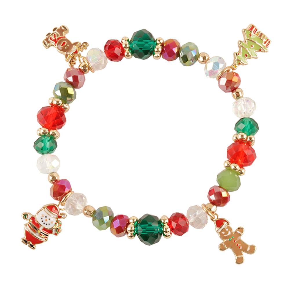 CRYSTAL BEAD CHRISTMAS STRETCH BRACELET
