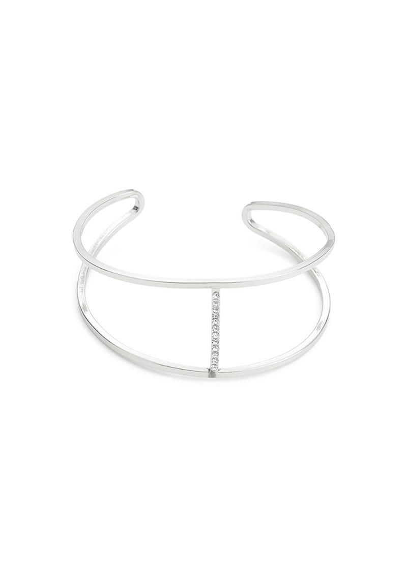 METAL SHAPE RHINESTONE OPEN CUFF BRACELET