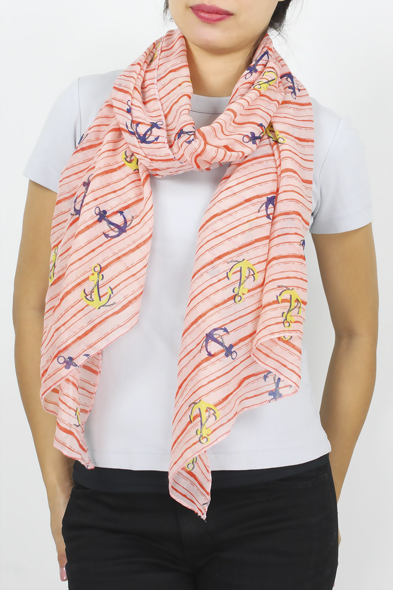 ANCHOR STRIPE PRINT SCARF