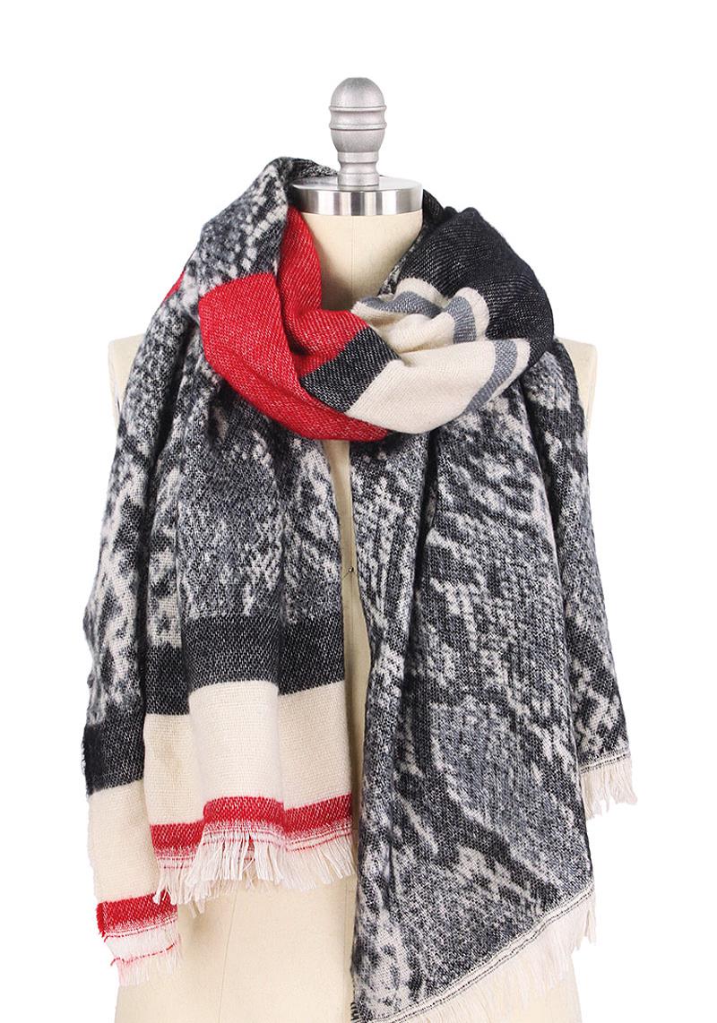 MULTI STRIPE SNAKE PRINT DESIGN SOFT SCARF