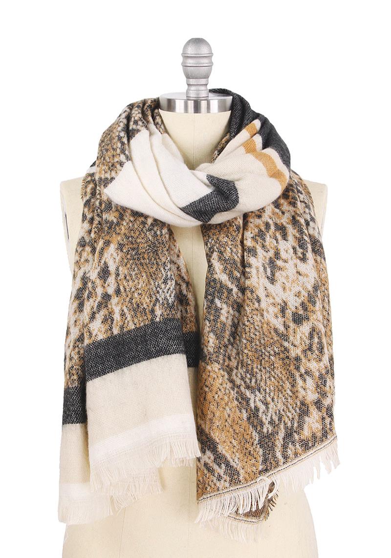 MULTI STRIPE SNAKE PRINT DESIGN SOFT SCARF