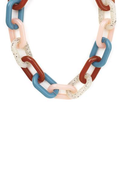 MARBLE PATTERN OVAL LINK NECKLACE