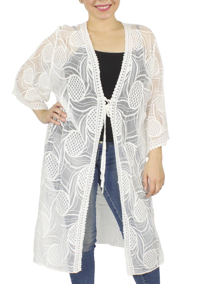 MULTI PATTERN LACE KIMONO