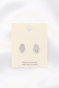 HAMSA HAND BRUSH METAL POST EARRING