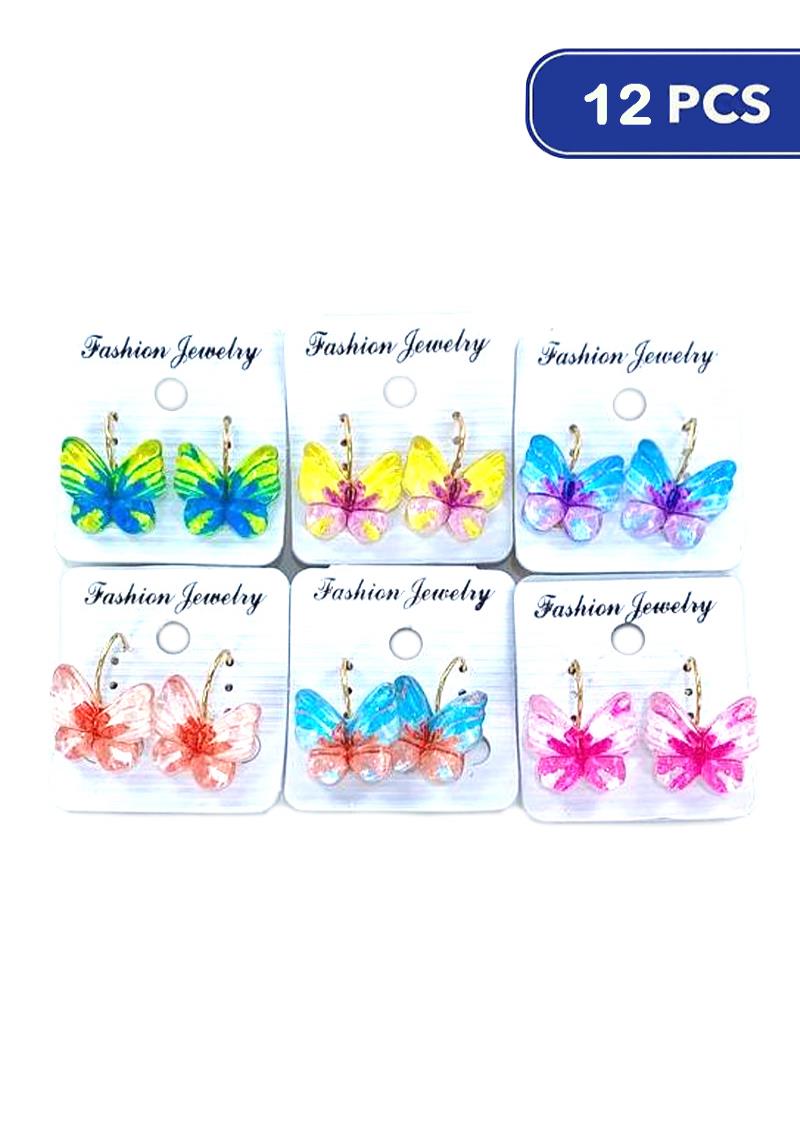 FASHION FLOWER DANGLE EARRING (12 UNITS)