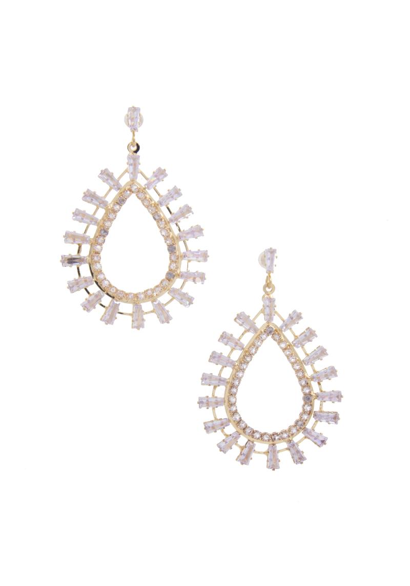RHINESTONE TEARDROP DANGLE EARRING