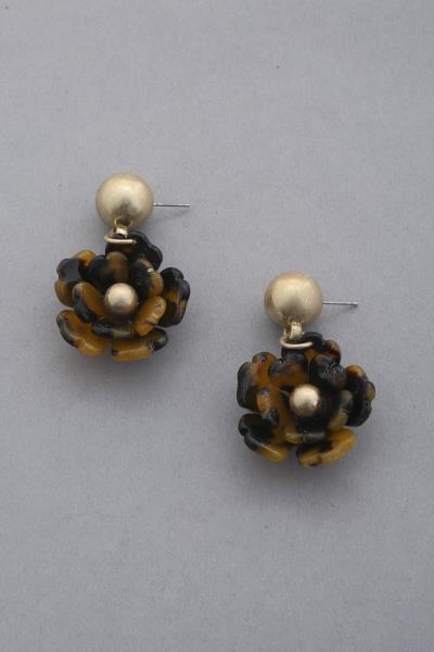 ACETATE FLOWER DANGLE EARRING