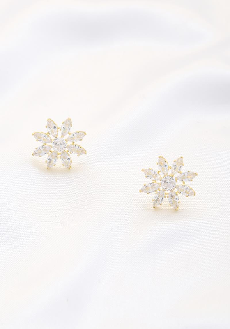 FLOWER CRYSTAL POST EARRING