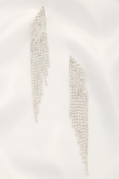 SLANTED RHINESTONE EARRING