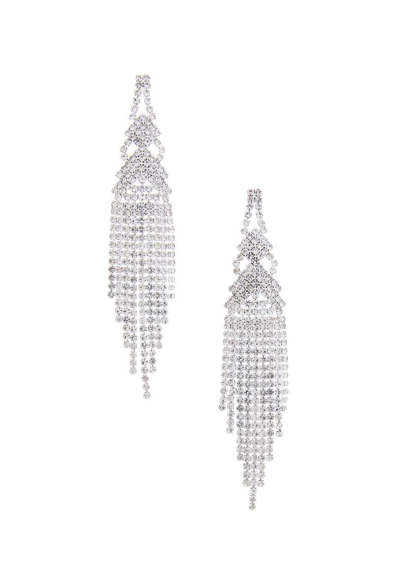 RHINESTONE DANGLE POST DROP EARRING