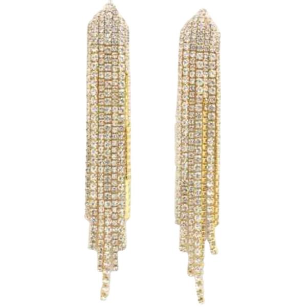 RHINESTONE FRINGE EARRING