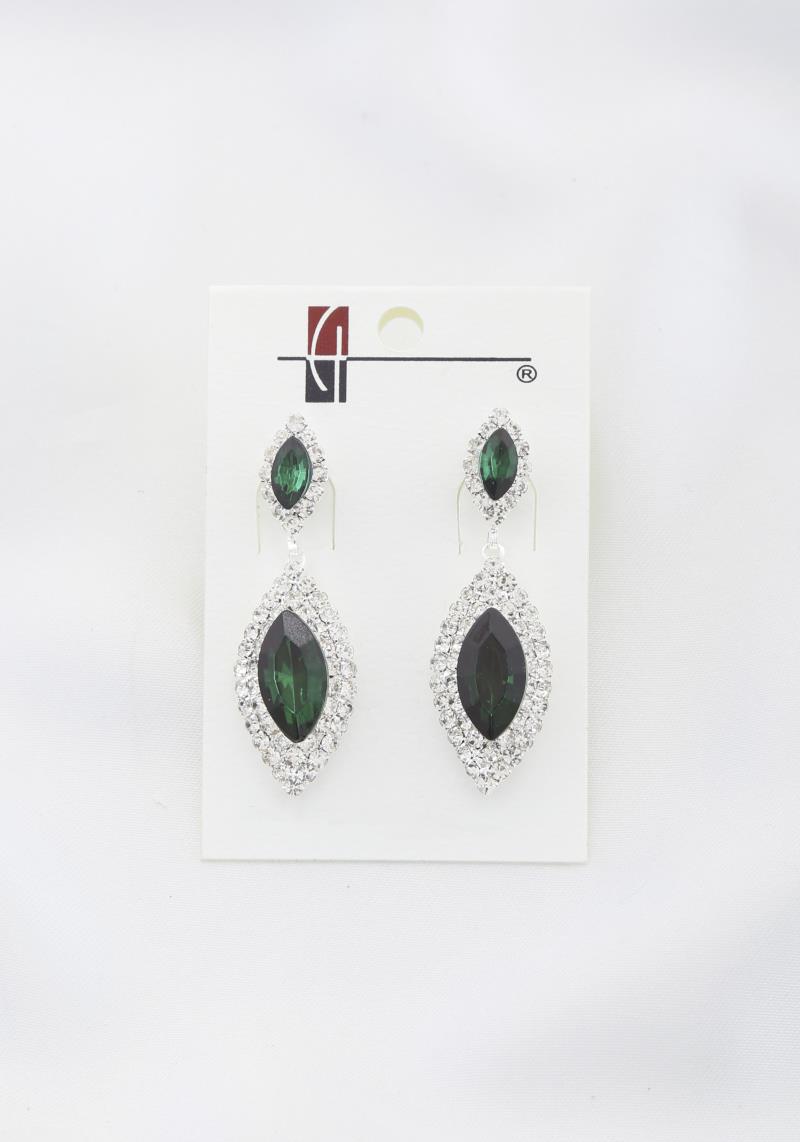 DOUBLE MARQUISE RHINESTONE DANGLE EARRING