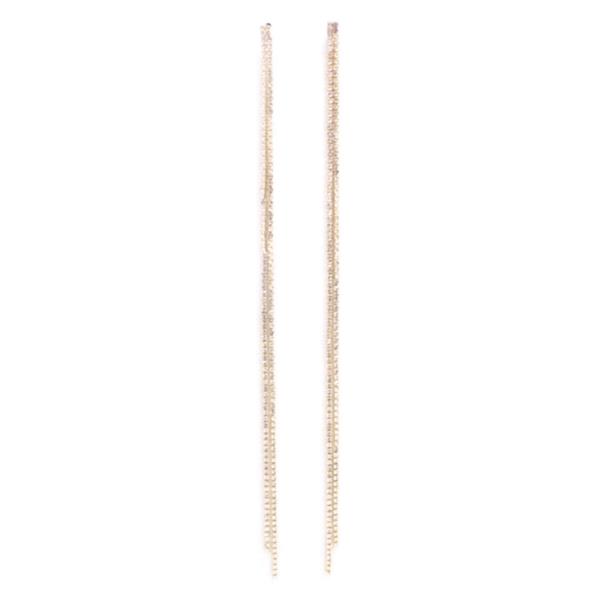 TWO STRAND RHINESTONE DANGLE EARRING