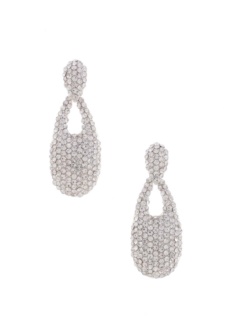 LONG TEARDROP RHINESTONE POST EARRING
