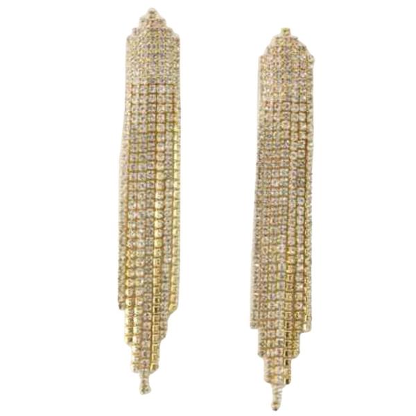 RHINESTONE FRINGE DANGLE EARRING