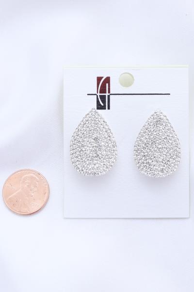 TEARDROP RHINESTONE POST EARRING