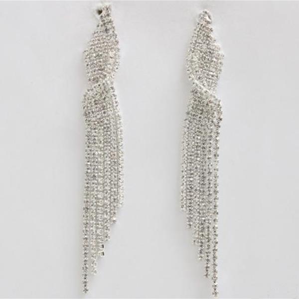 RHINESTONE POST DROP EARRING