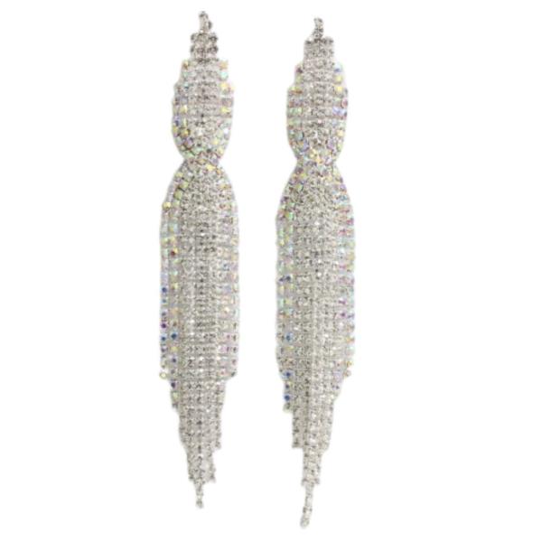 RHINESTONE POST DROP EARRING