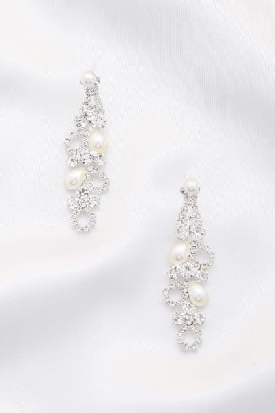 TEARDROP PEARL RHINESTONE EARRING