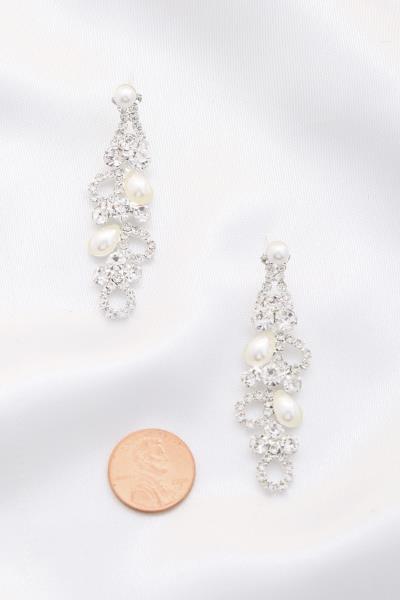 TEARDROP PEARL RHINESTONE EARRING