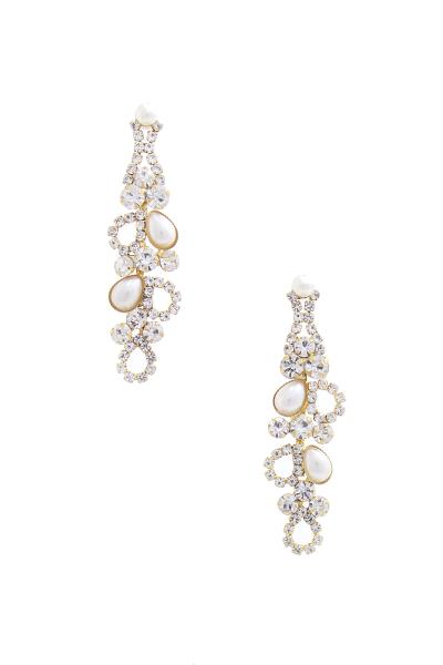TEARDROP PEARL RHINESTONE EARRING