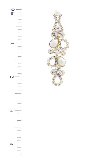 TEARDROP PEARL RHINESTONE EARRING