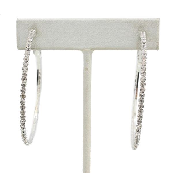 RHINESTONE HOOP EARRING