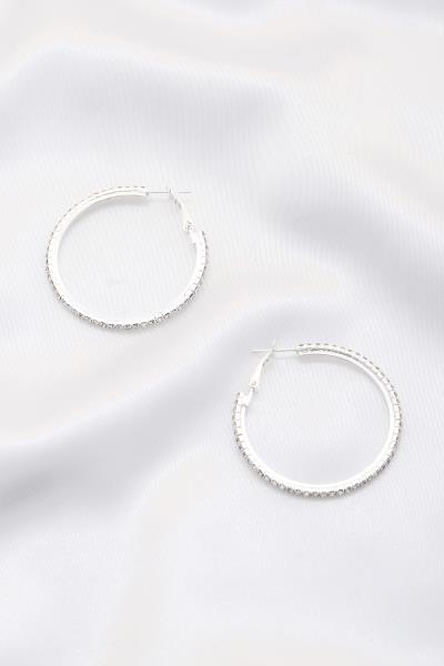 RHINESTONE EDGE HOOP EARRING