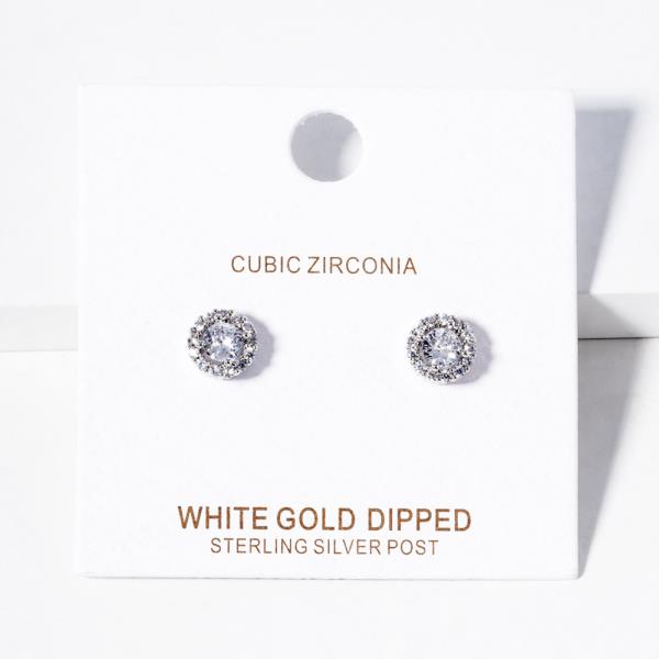 GOLD DIPPED CZ STUD EARRING