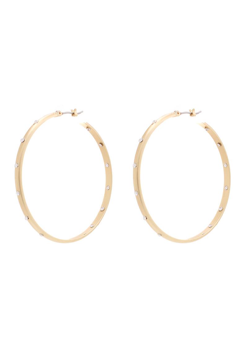 METAL STUD HOOP EARRING