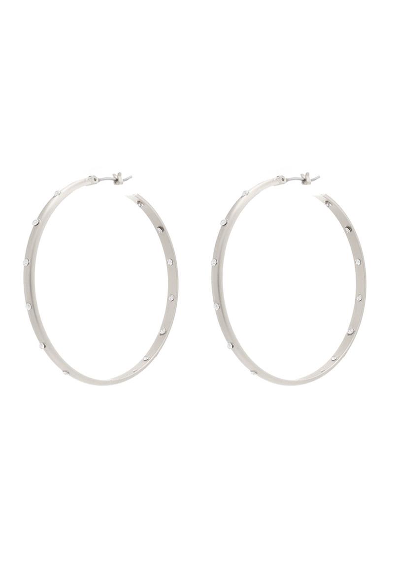 METAL STUD HOOP EARRING