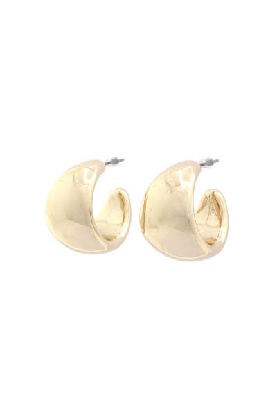 PUFFY WIDE METAL EARRING