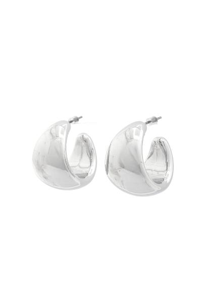 PUFFY WIDE METAL EARRING