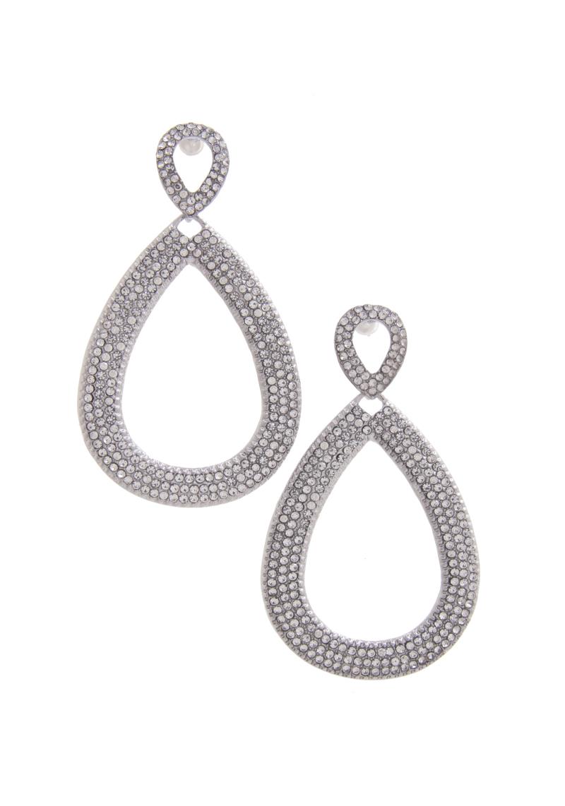 TEARDROP RHINESTONE DANGLE EARRING