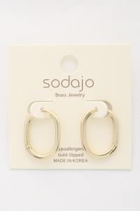 SODAJO OVAL METAL EARRING